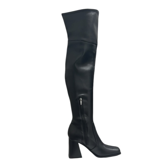 Nine West Black Begone 3 Faux Leather Tall Over-The-Knee Boots Size 8.5 - Picture 5 of 9